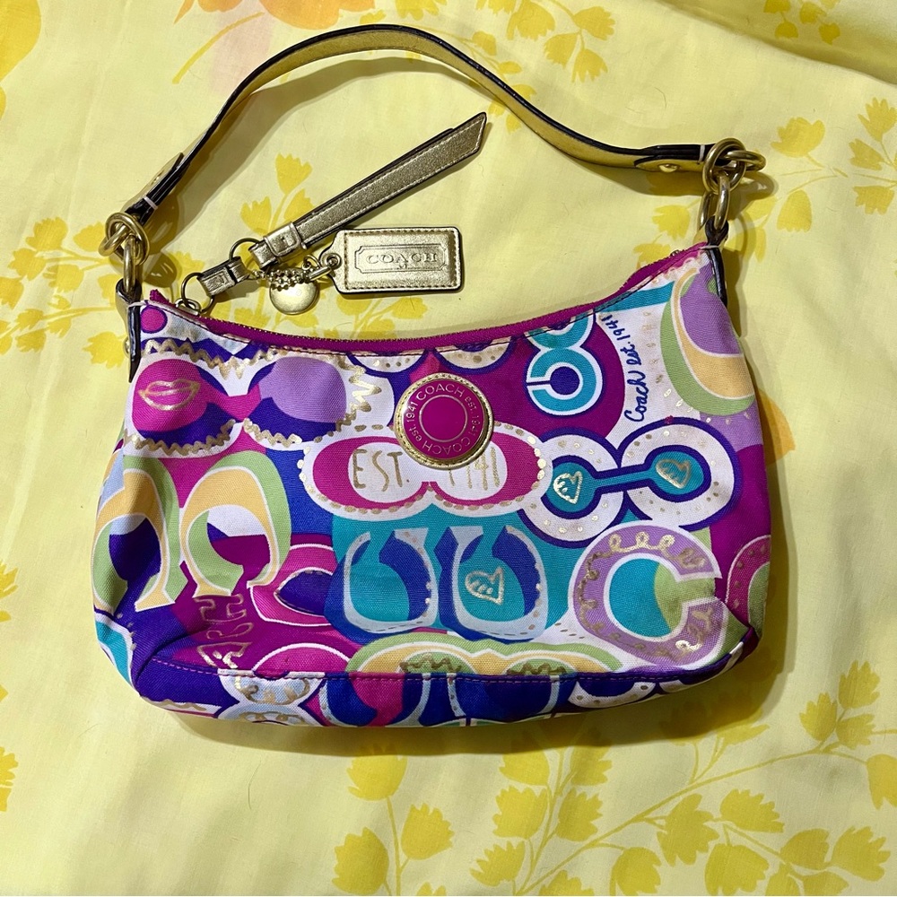 Authentic COACH Vintage 90’s Y2K Poppy Pop C Graffiti Shoulder Bag Purse